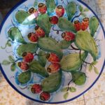 Tavolo in pietra lavica decoro fichi d'india